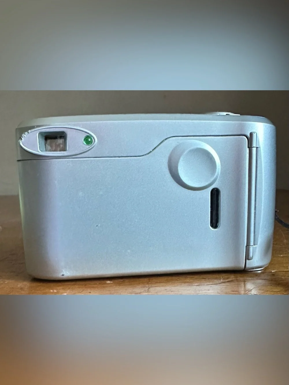 Polaroid Silver Point-and-Shoot Camera with Red-Trim Strap